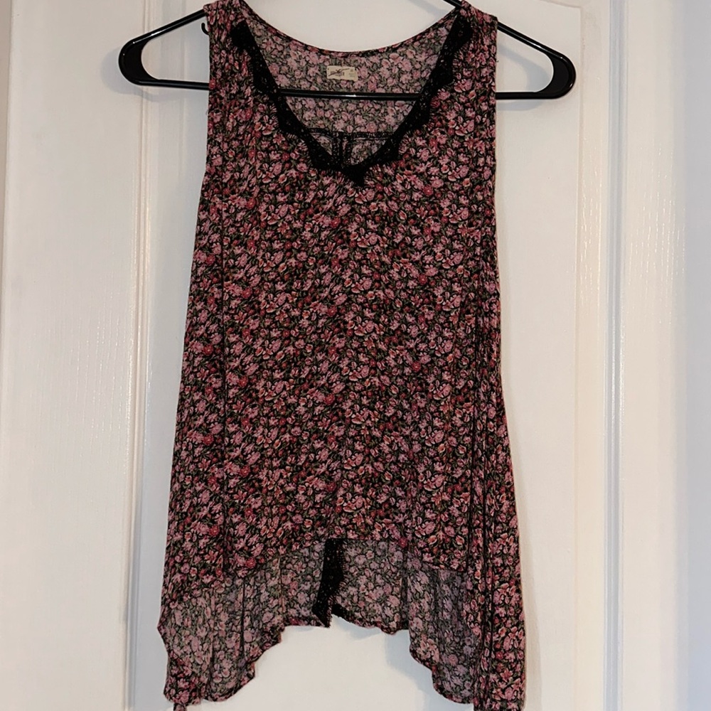 Hollister • Floral Boho Racerback Flowy Tank Top • XS